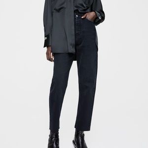 Zara high rise cigarette jeans